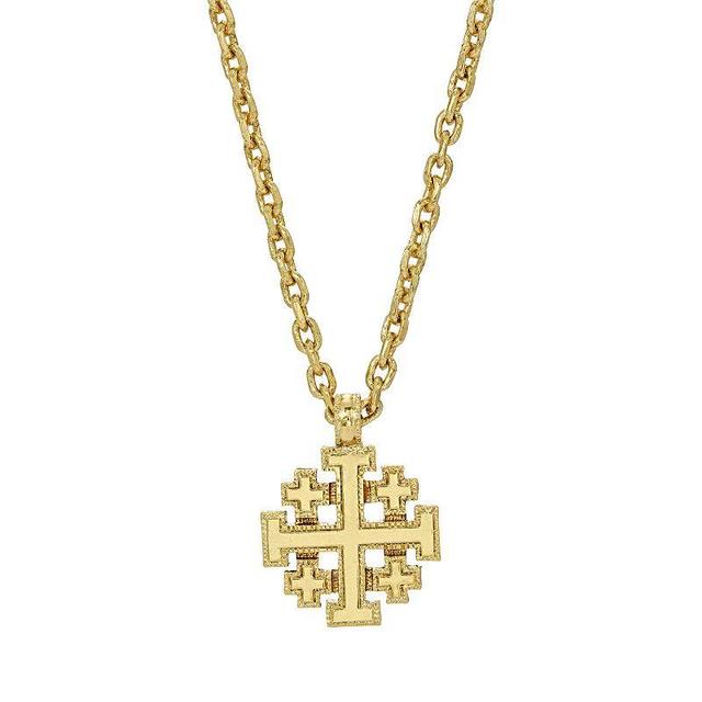 Symbols of Faith Jerusalem Cross Necklace, Womens, Gold Tone Product Image