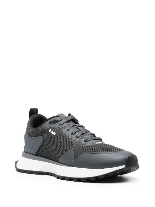 HUGO BOSS Panelled Mesh Sneakers In Grey Product Image