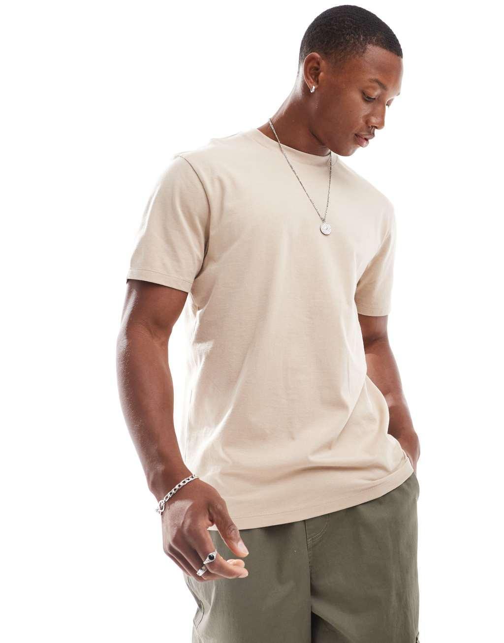 ASOS DESIGN essential crew neck t-shirt in beige  Product Image