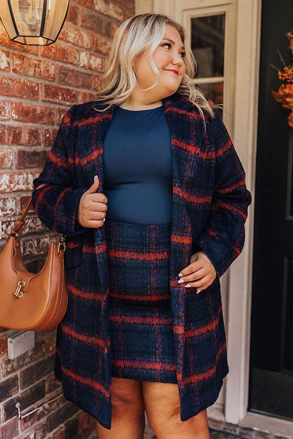 Fall Frenzy Plaid Coat Curves Product Image