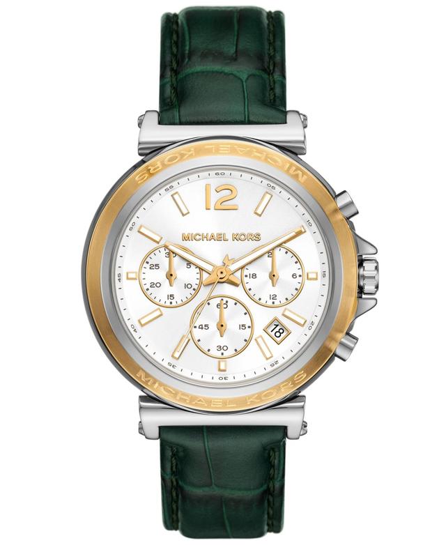 Michael Kors Womens Maren Chronograph Green Leather Watch 40mm Product Image