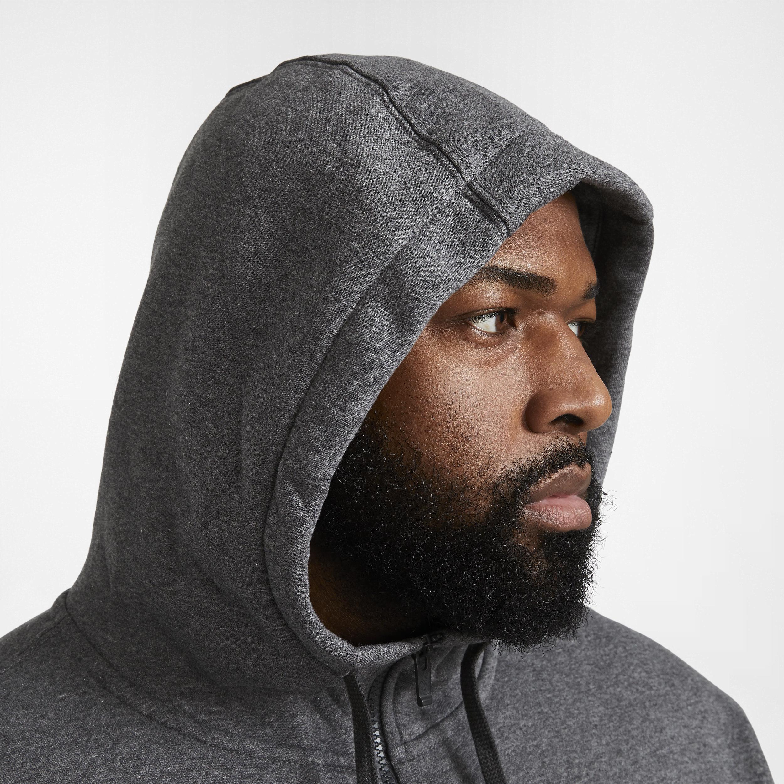 Big & Tall Nike Sportswear Club Fleece Full-Zip Hoodie, Mens Grey Heather Product Image