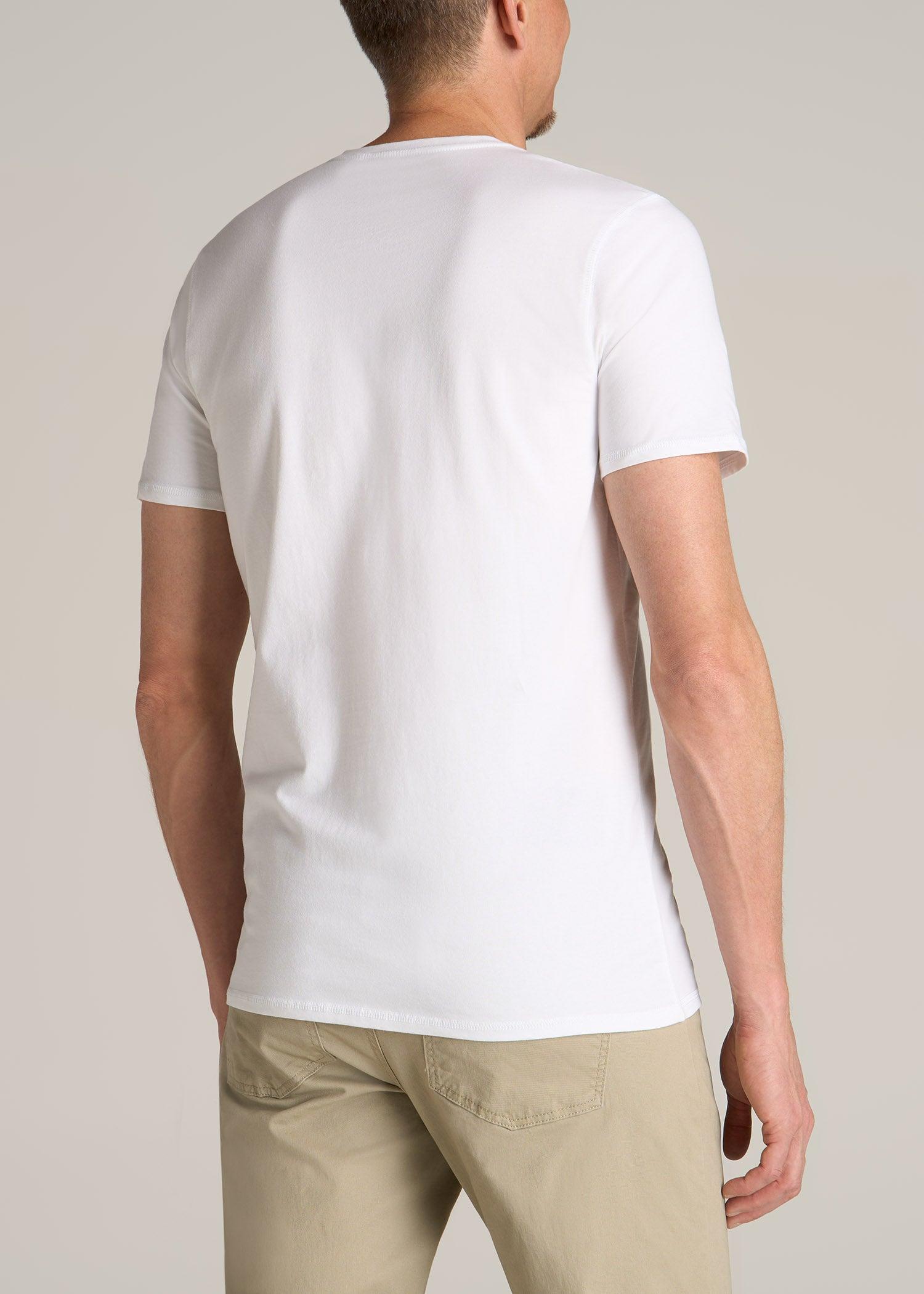 The Essential REGULAR-FIT V-Neck Men's Tall Tees in White Male Product Image