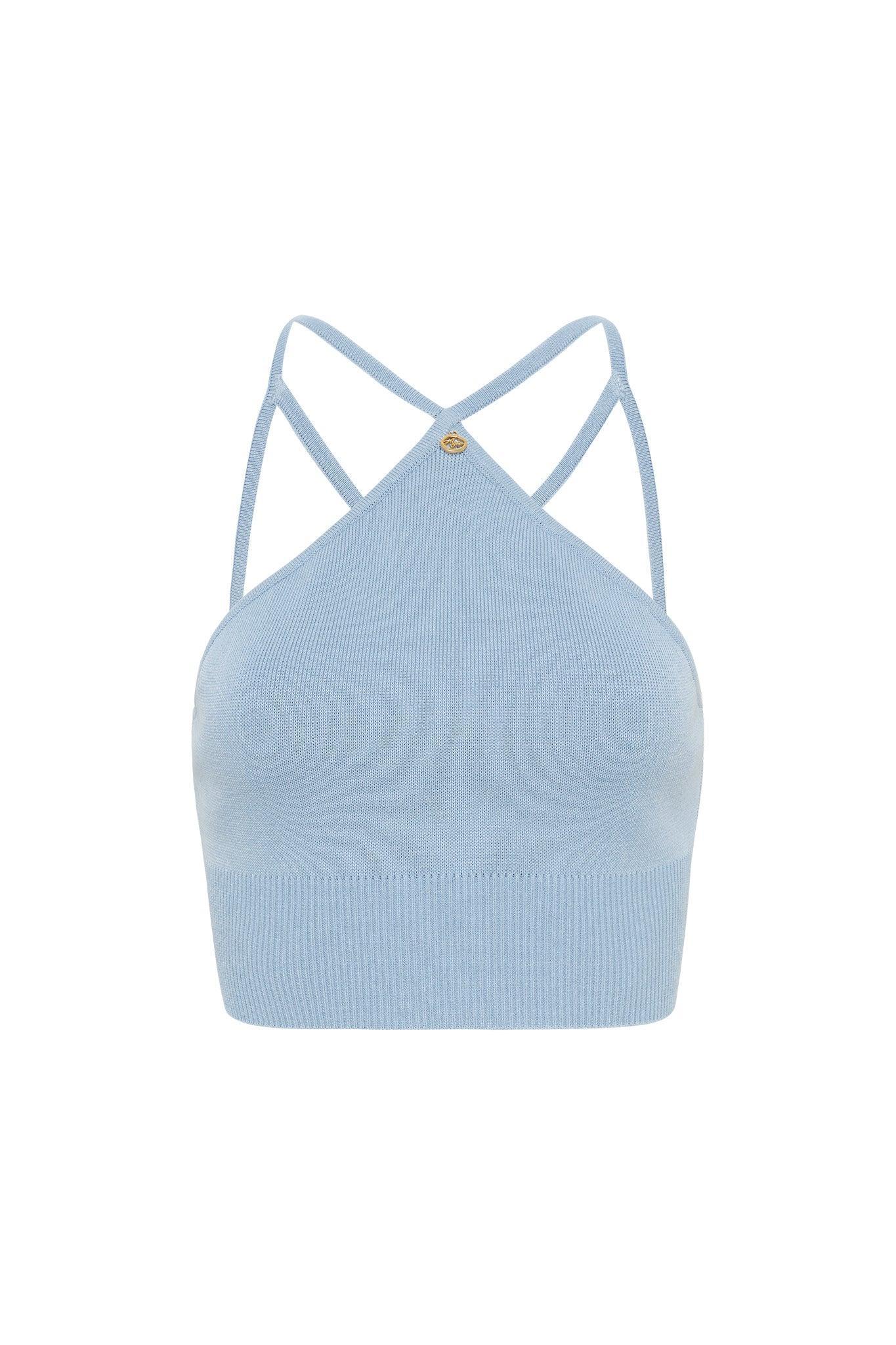 Xanthe Halter Knit Crop Top Product Image