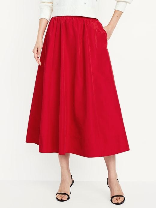 Taffeta Midi Swing Skirt Product Image