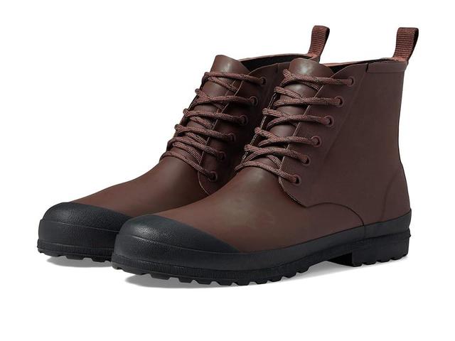 Madewell The Lace-Up Lugsole Rain Boot (Dark Cabernet) Women's Shoes Product Image