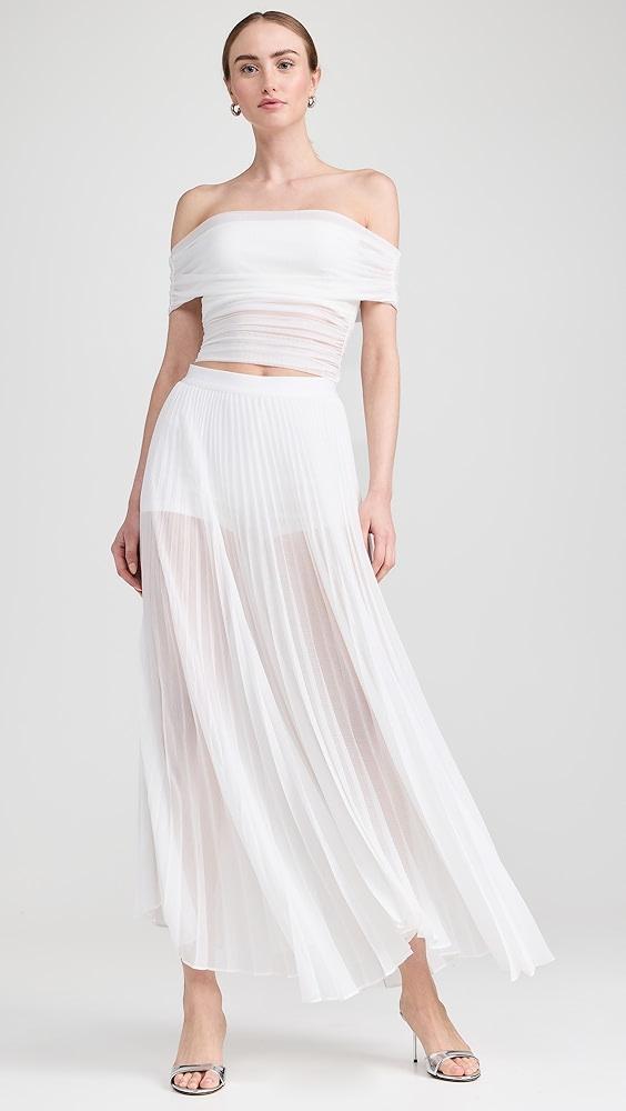 alice + olivia Katz Sunburst Pleated Maxi Skirt w/ Hot Pants | Shopbop Product Image