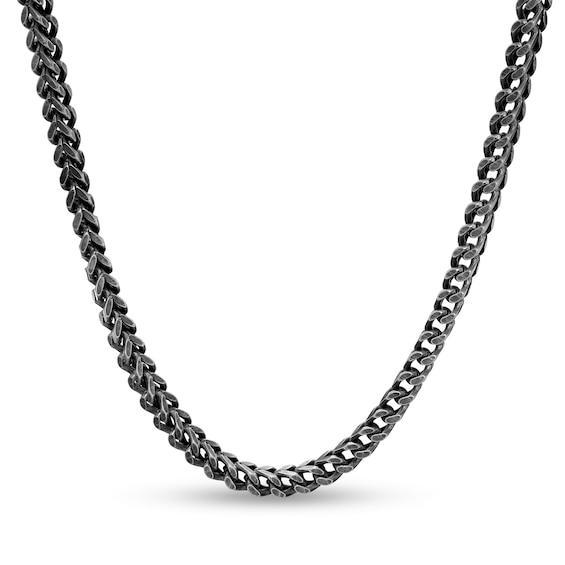 Men's 4.0mm Antique-Finish Foxtail Chain Necklace in Stainless Steel - 24" Product Image