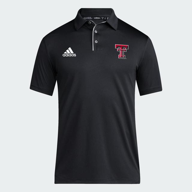 adidas Texas Tech Coach Fashion Short Sleeve Polo Shirt Black S Mens Product Image