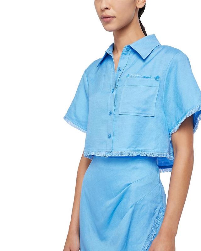 Womens Solange Button-Front Cropped Shirt Product Image