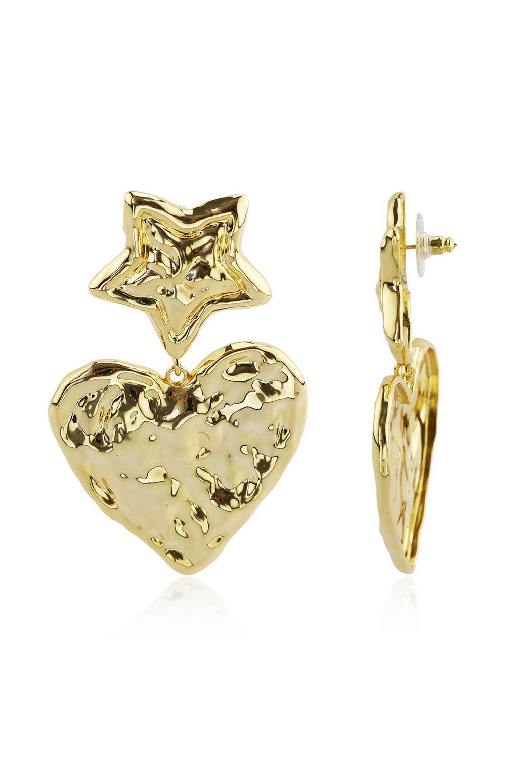 Aiko Gold Heart Earrings Product Image