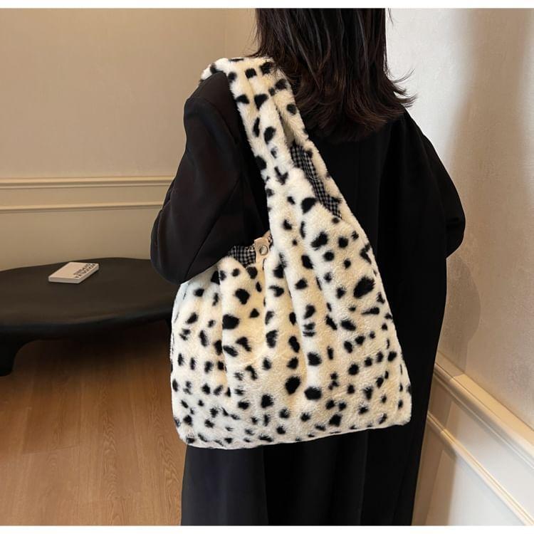 Leopard Print Fluffy Tote Bag Product Image