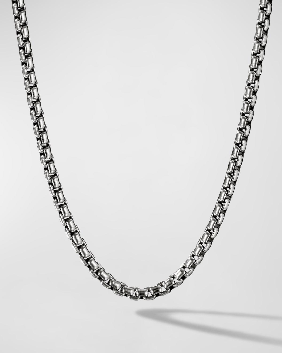 Mens Box Chain Necklace in Sterling Silver, 3.6mm Product Image