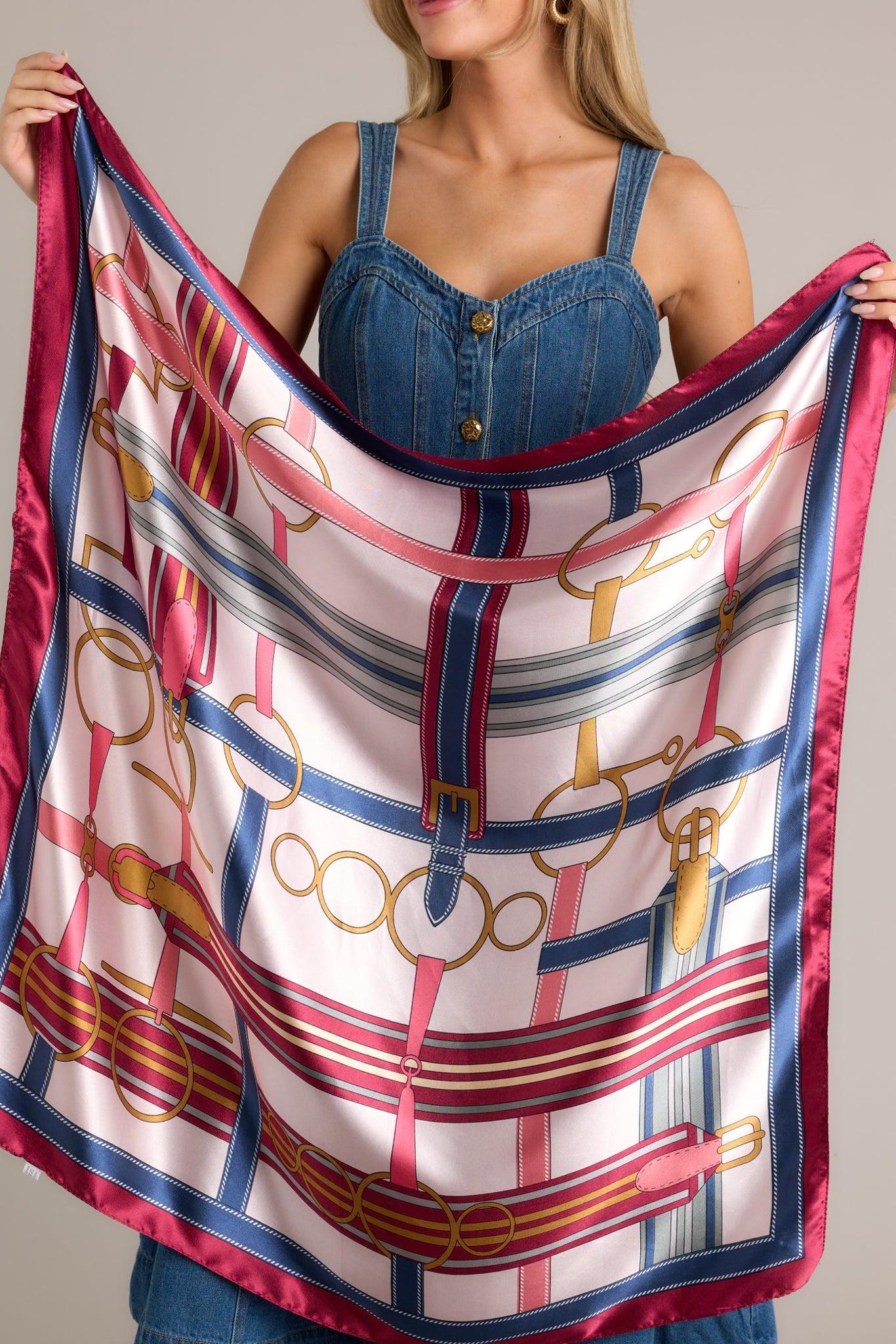 A Breezy Day Magenta Multi Print Scarf Product Image