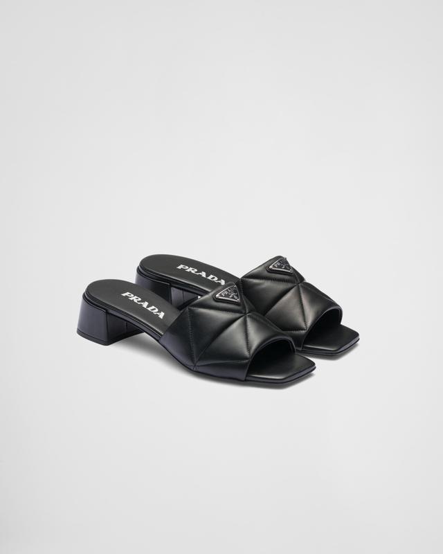 Quilted nappa leather slides Product Image