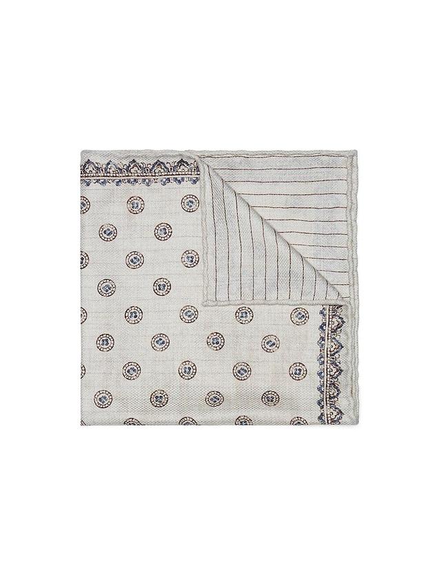 Mens Silk Geometric Pocket Square Product Image