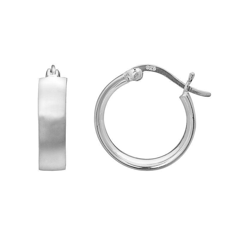 PRIMROSE Sterling Silver Hoop Earrings, Womens, Grey Product Image