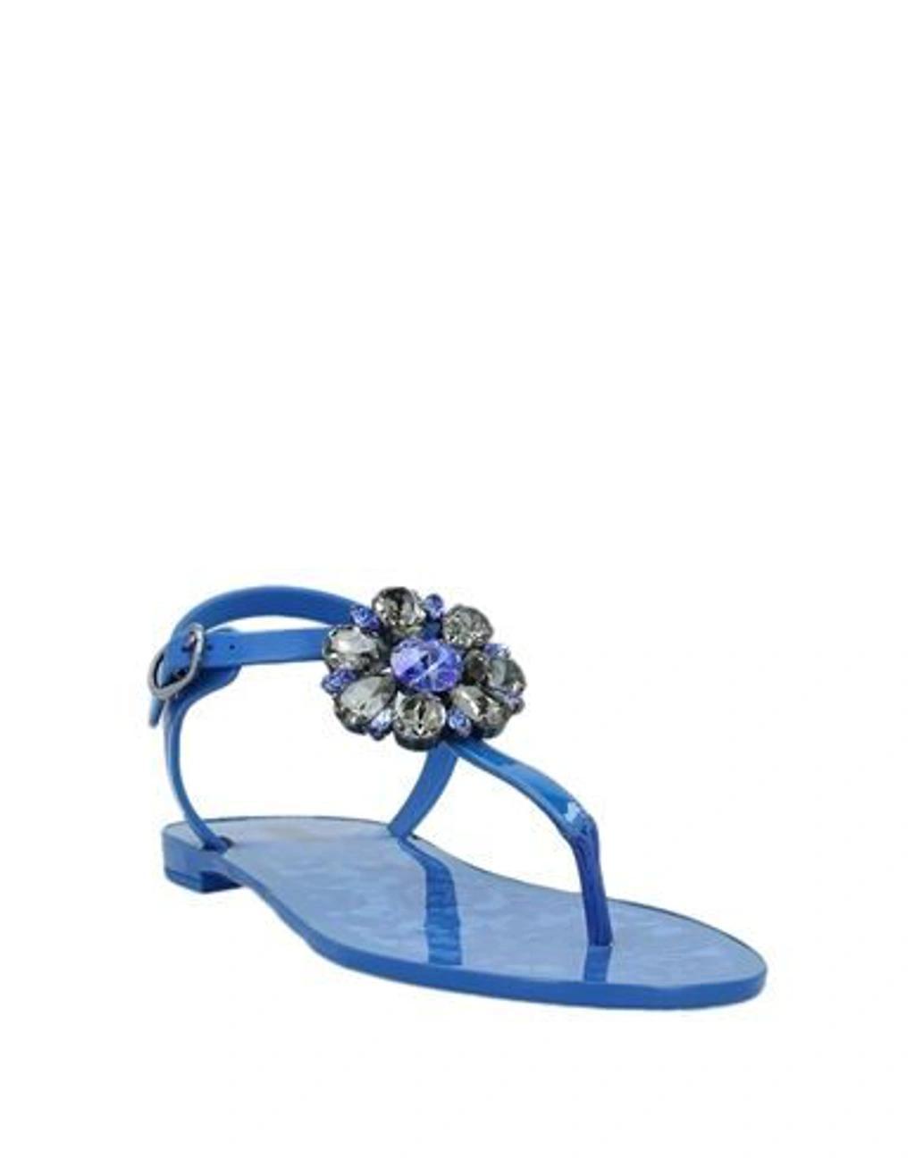 DOLCE & GABBANA Toe Strap Sandals In Blue Product Image