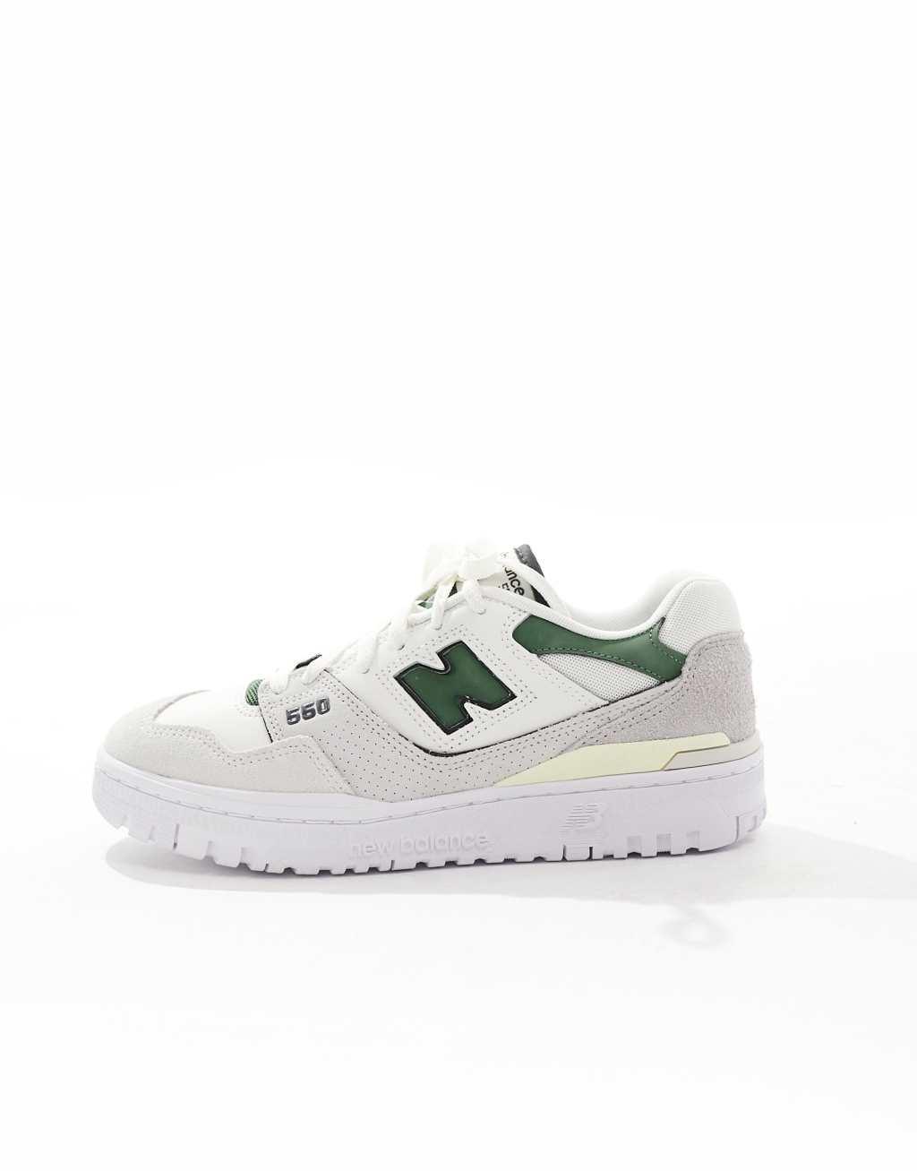 New Balance 550 sneakers in white with green detail Product Image