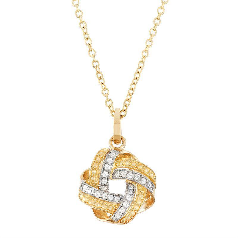 Tiara 10k Gold 1/8 Carat T.W. Love Knot Pendant, Womens White Product Image