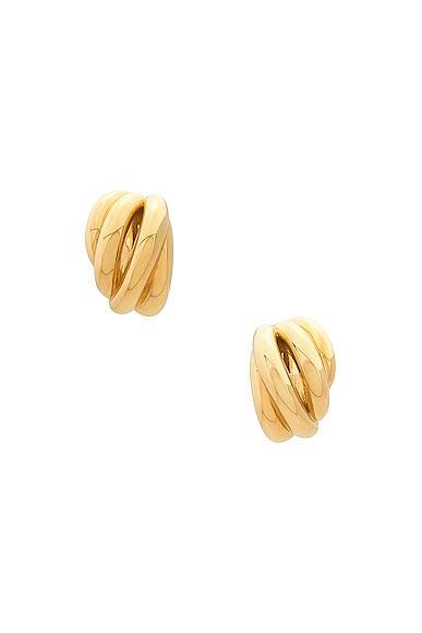 Balenciaga Saturne Earrings in Metallic Gold Product Image