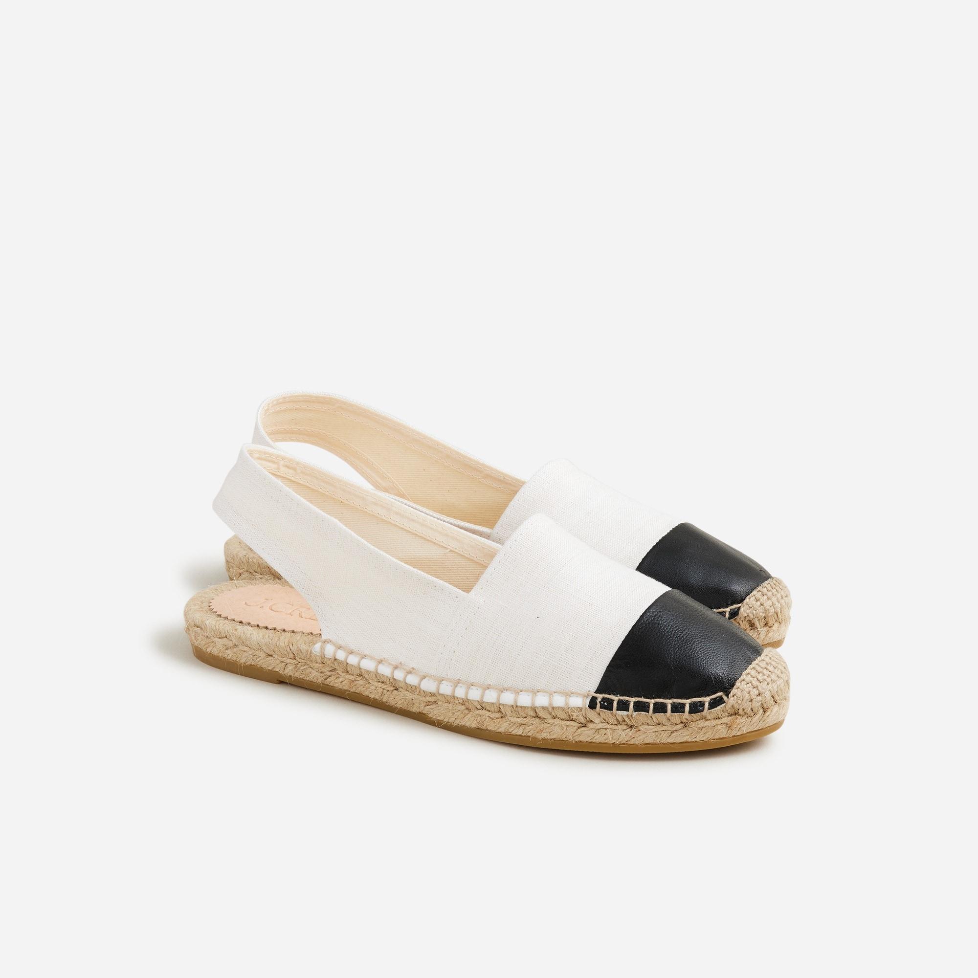 Made-in-Spain cap toe slingback espadrilles in canvas Product Image