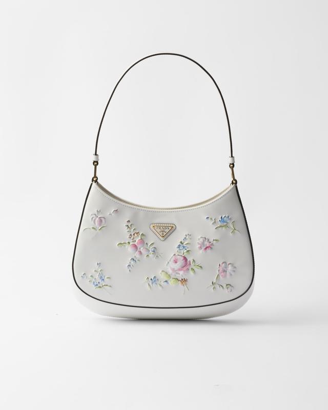 Prada Cleo printed brushed leather shoulder bag Product Image