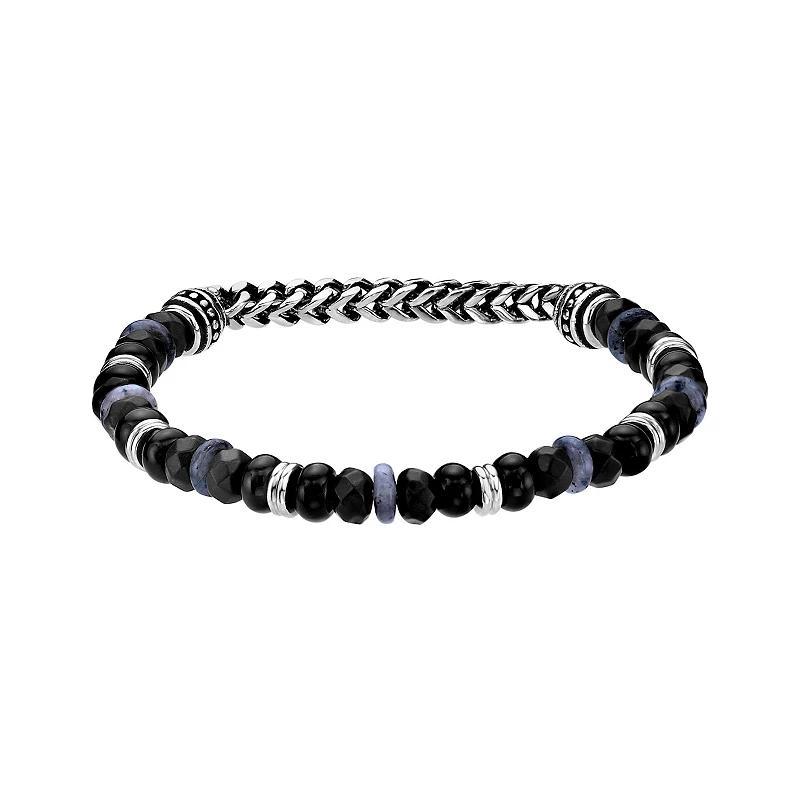 Mens LYNX Stainless Steel Semi Precious Stone Stretch Bracelet Product Image