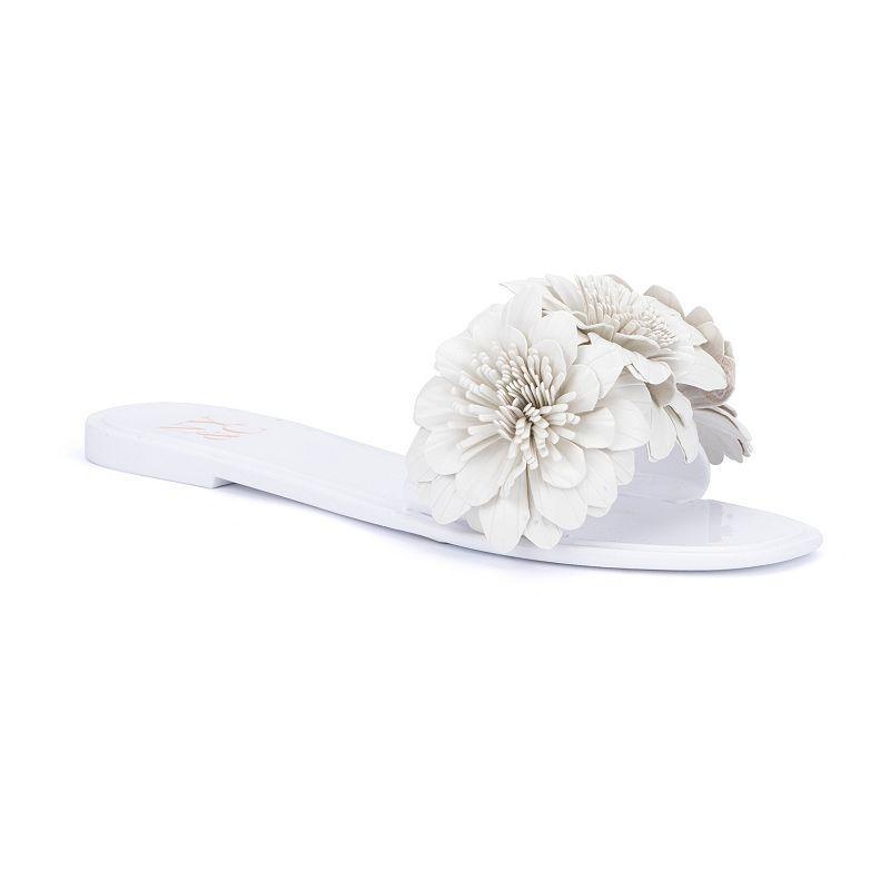 New York & Company Anella Womens Flower Jelly Slide Sandals Product Image