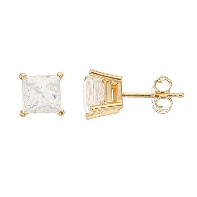 Radiant Fire 14k Gold Lab-Created Moissanite Stud Earrings, Womens Product Image