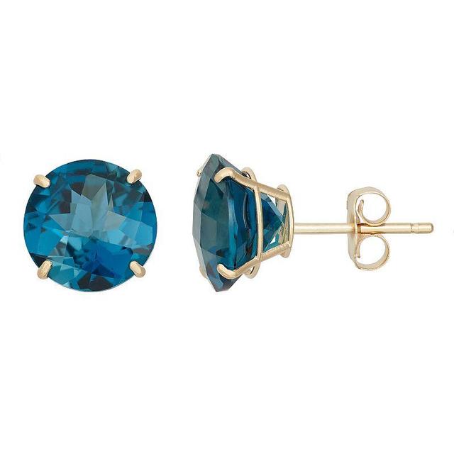 Designs by Gioelli London Blue Topaz 10k White Gold Stud Earrings, Womens Product Image