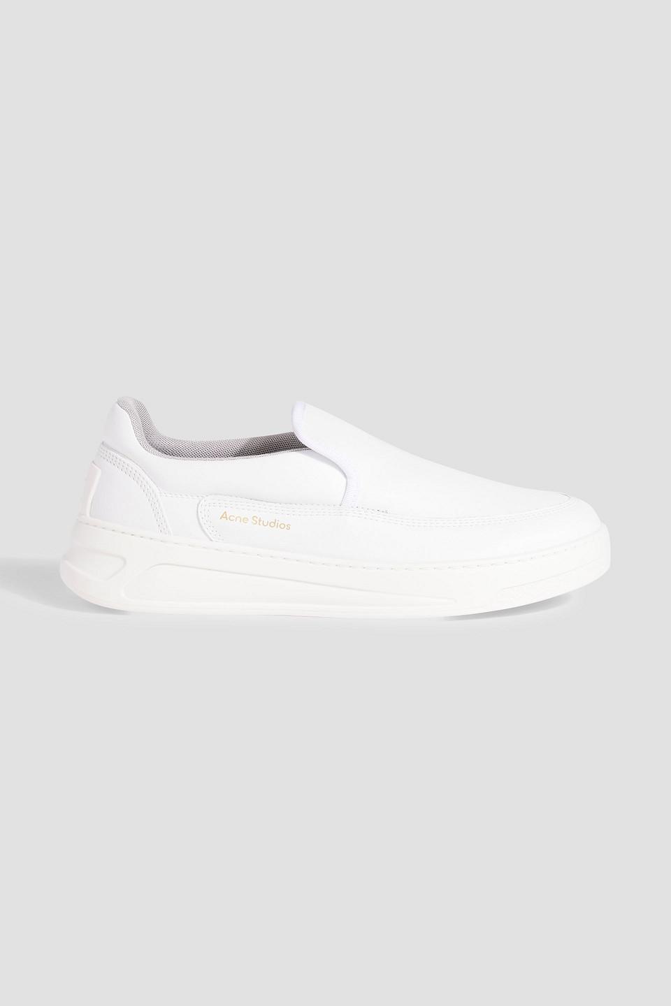 Leather Slip-on Sneakers In White product image