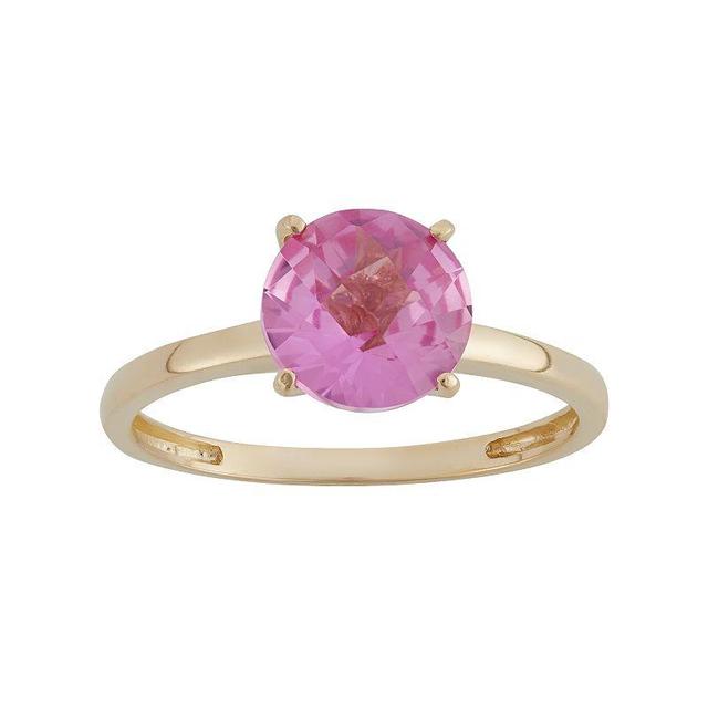 Designs by Gioelli Lab-Created Pink Sapphire 10k Gold Ring, Womens Product Image