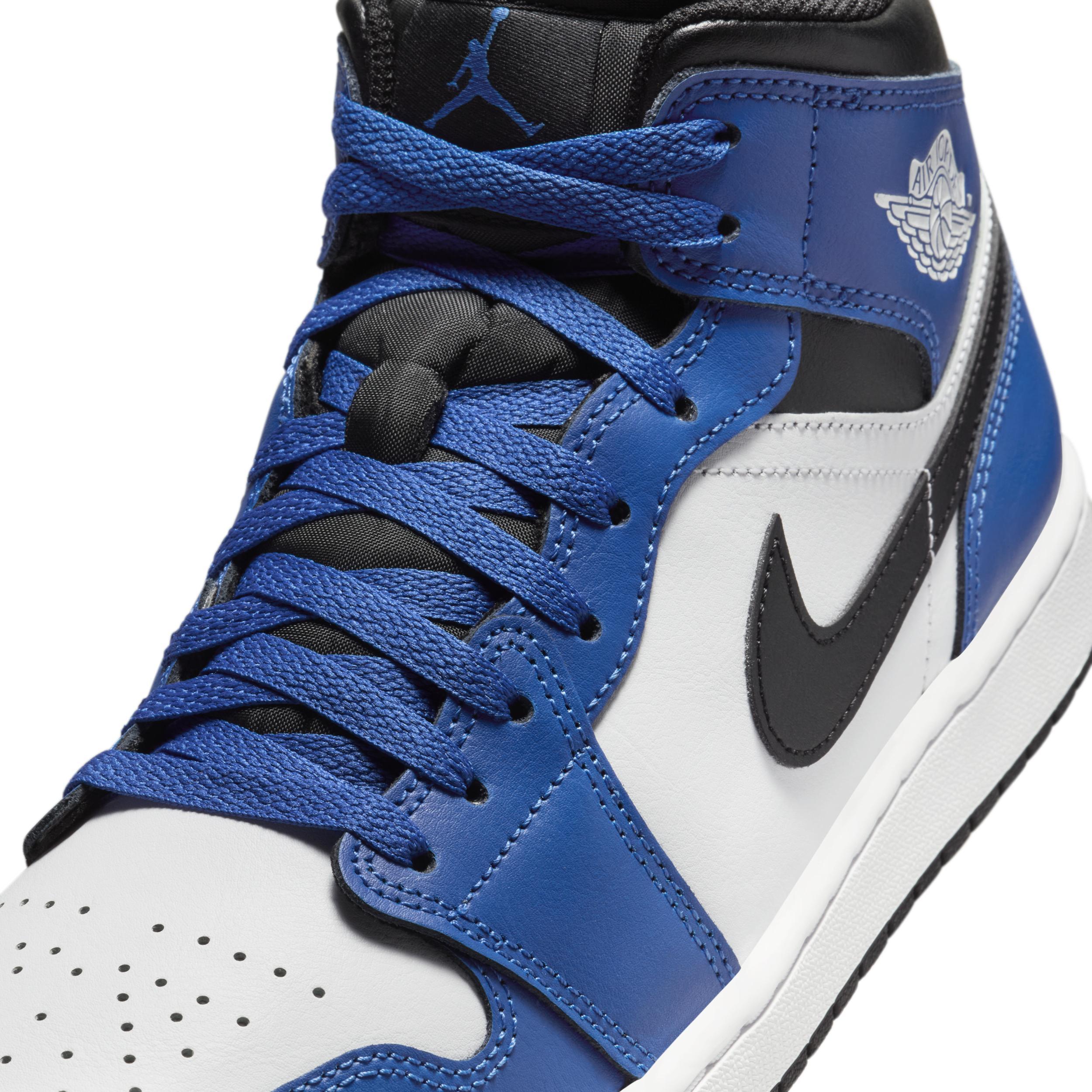 Jordan Mens Jordan AJ 1 Mid - Mens Basketball Shoes Blue/Black/White Product Image