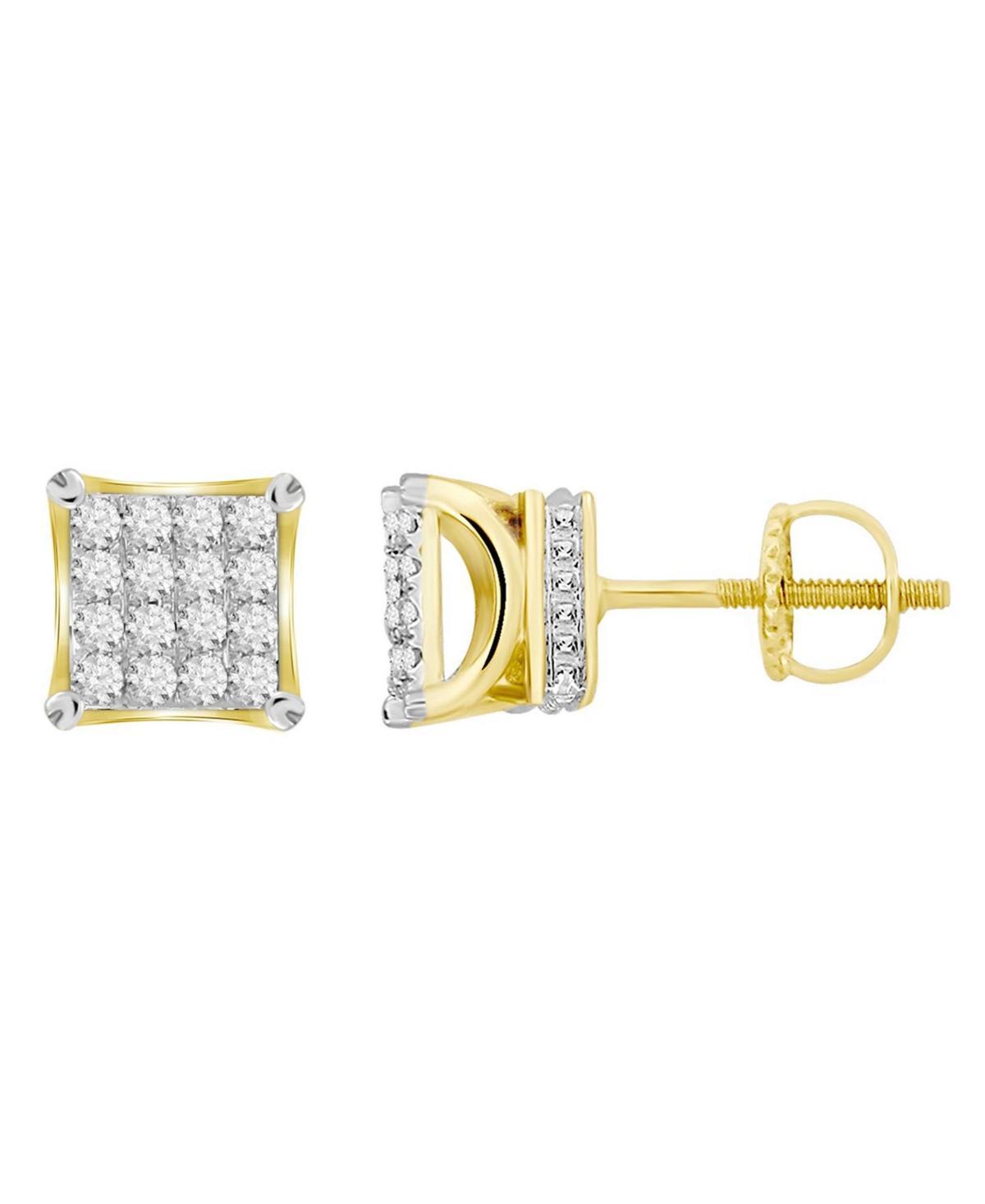 Mens Diamond (3/4 ct.t.w.) Square Earring Set in 10k Yellow Gold Product Image