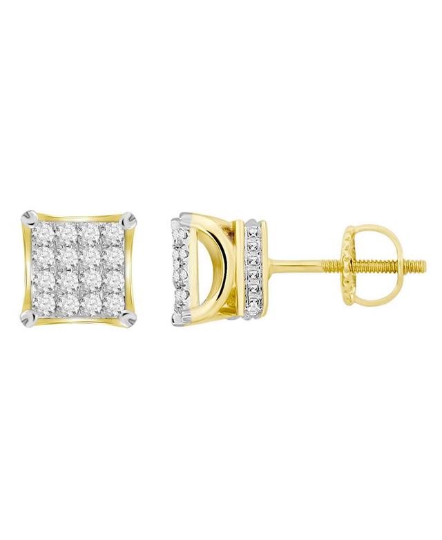 Mens Diamond (3/4 ct.t.w.) Square Earring Set in 10k Yellow Gold Product Image