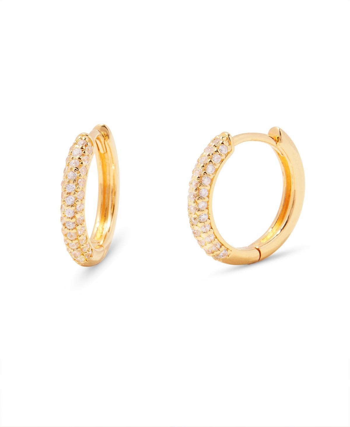 Brook and York Cecile Pav Cubic Zirconia Hoop Earrings Product Image