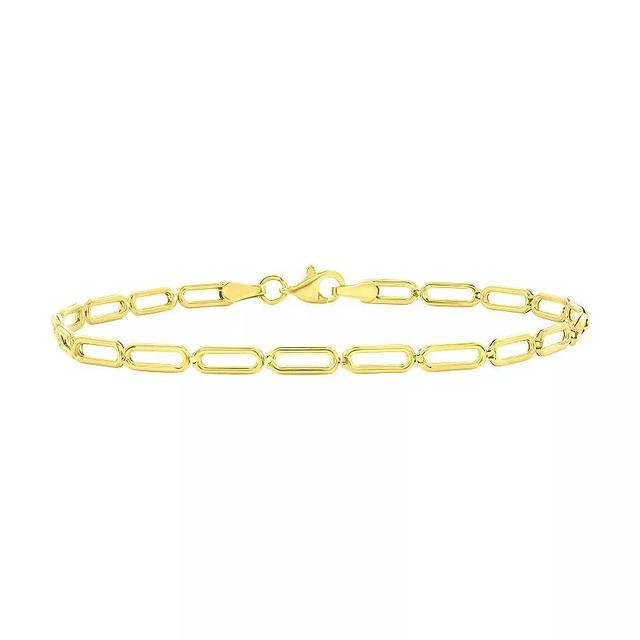 Divine Gold 14k Gold Paper Clip Chain Bracelet, Womens Product Image