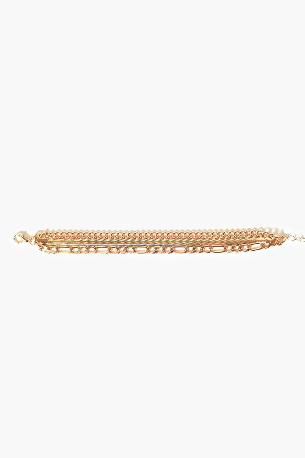 Tiered Figaro & Curb Chain Bracelet | Forever 21 Product Image