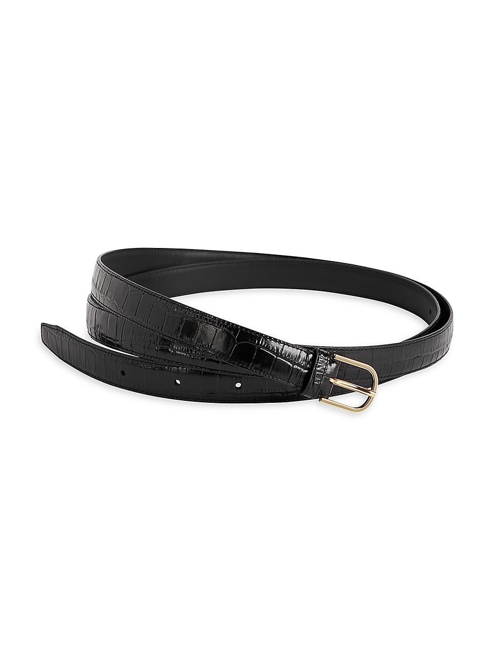 Womens Wrap Crocodile-Embossed Leather Belt Product Image