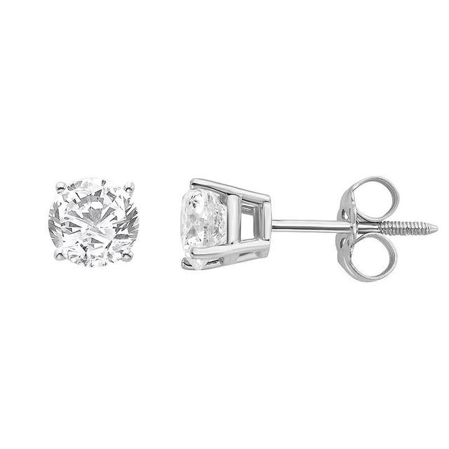 Unbranded 14k White Gold 1/2 Carat T.W. GSI Certified Diamond Solitaire Stud Earrings, Women's - Size: One Size Product Image