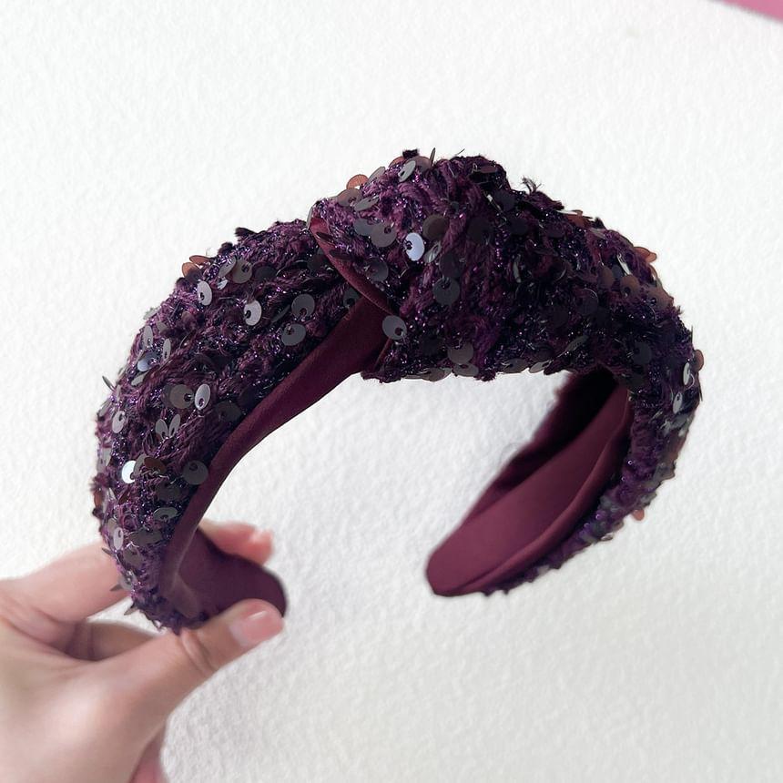 Sequined Knot Fabric Headband Product Image