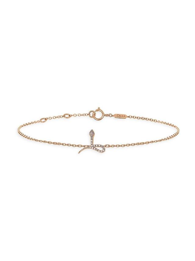 Womens Magic Touch 18K Rose Gold & Diamond Snake Chain Bracelet Product Image