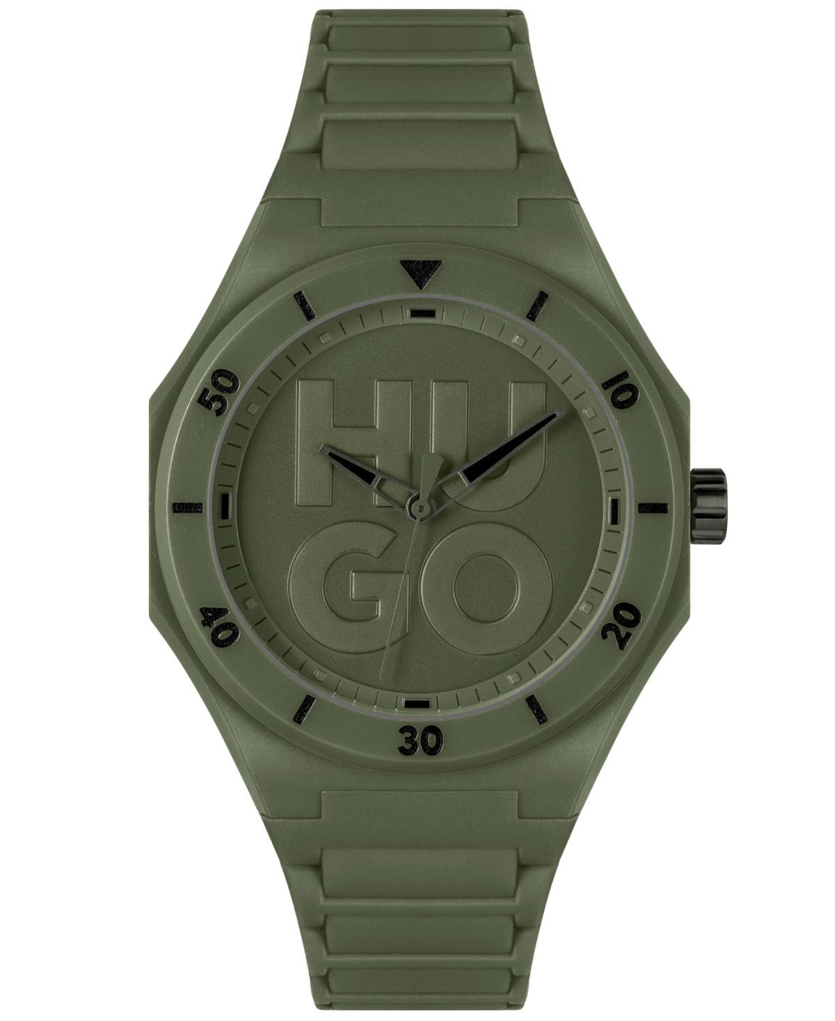 Hugo Boss Mens Grail Quartz Green Silicone Watch 42mm - Green Product Image