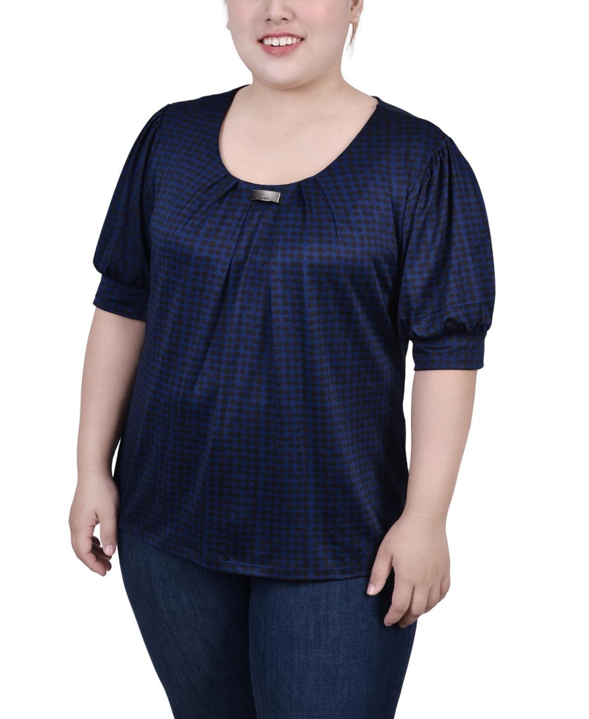 Ny Collection Plus Size Short Sleeve Balloon Sleeve Top Product Image