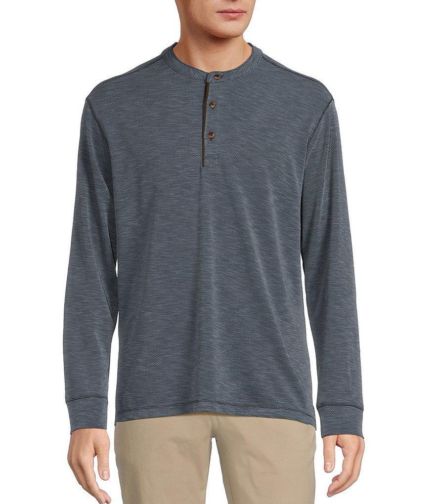 Roundtree & Yorke Big & Tall Long Sleeve Solid Polynosic Henley Product Image