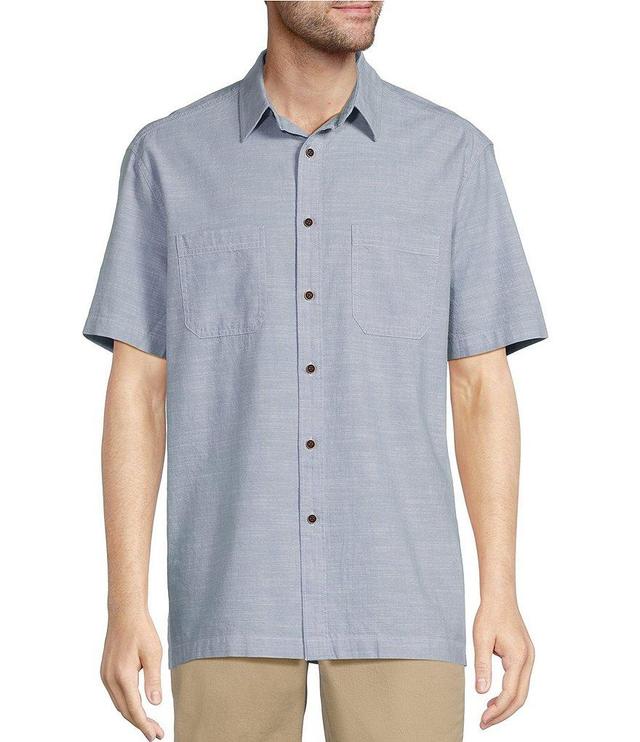 Roundtree & Yorke Short Sleeve Solid Slub Sport Shirt Product Image