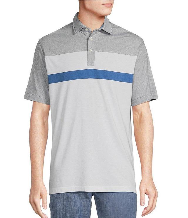 Cremieux Blue Label Block Island Collection Block Multi-Stripe Slub Jersey Short Sleeve Polo Shirt Product Image