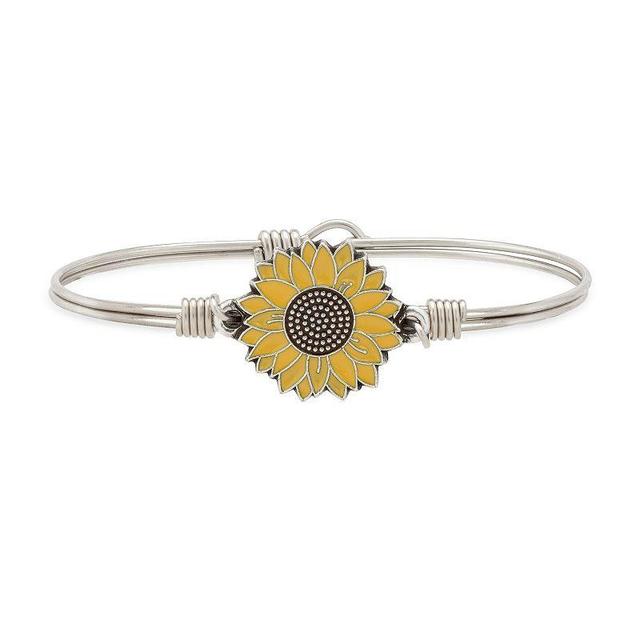 Luca + Danni Yellow Sunflower Bangle Bracelet, Womens Silver Tone Product Image