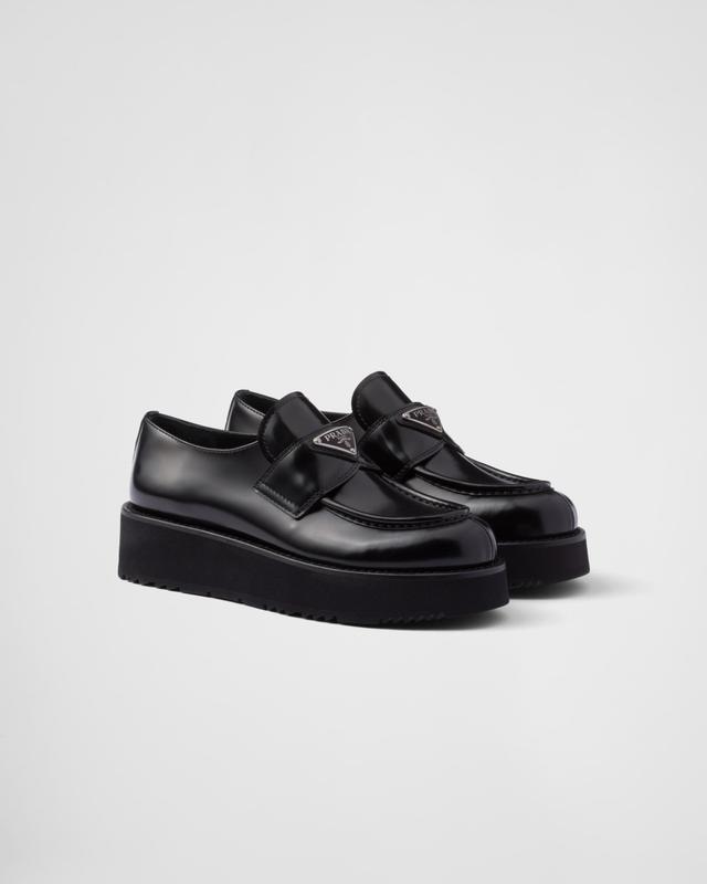 Brushed leather loafers Product Image